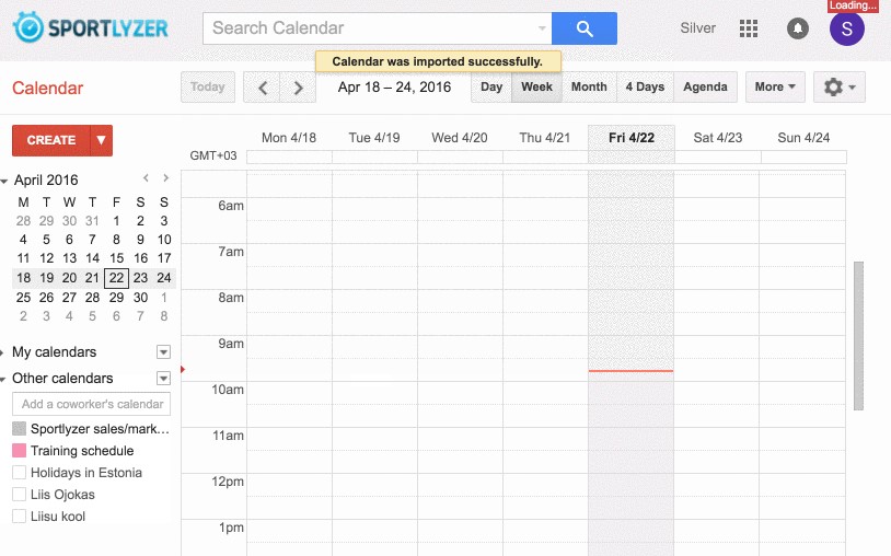 Add Calendar and wait for Google to import your events.