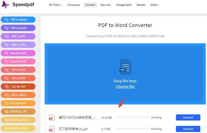 Convert the CAJ File to Word with Speedpdf (Online Tool)