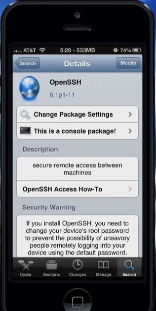 choose OpenSSH from the list of Packages