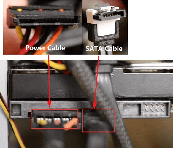 reconnect the hard drive to your PC motherboard with the SATA or ATA cable