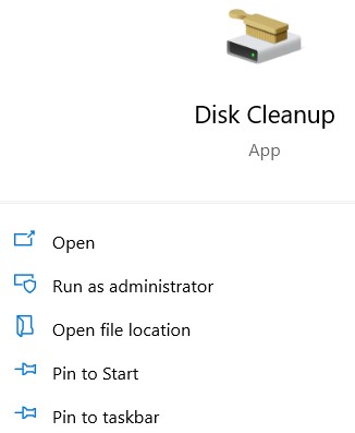 type Disk Cleanup