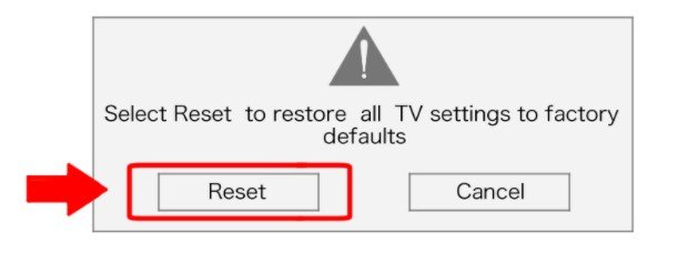 Choose the Reset button and then OK.