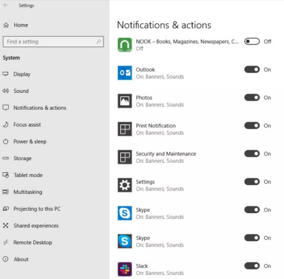 Please scroll to Outlook.