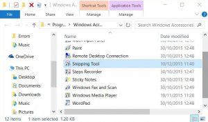 create shortcut key for snipping tool windows 10