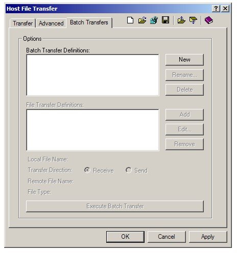 Transfer the files by batch