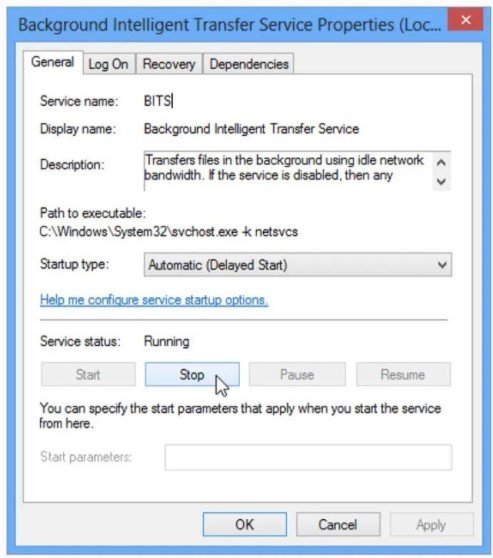 click the Stop button.