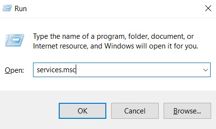  type services.msc and press Enter.