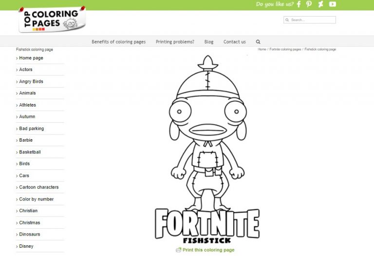 Fortnite Coloring Pages Fishstick Let’s Learn and Do! AlfinTech Computer