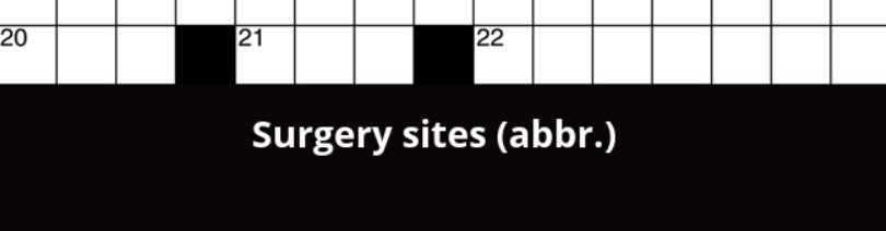 Surgery Sites Abbr Crossword Clue | AlfinTech Computer