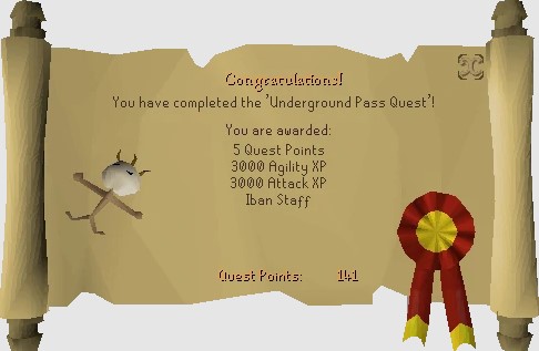 Rewards for Underground Pass Quest
