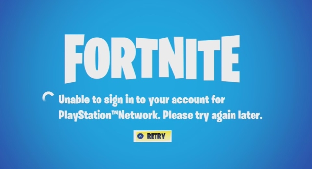 Fortnite Unable to Sign in to Account for Playstation Network,