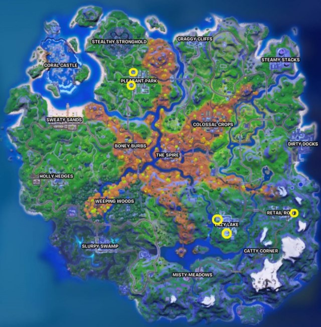The locations of Fortnite Literature Sample