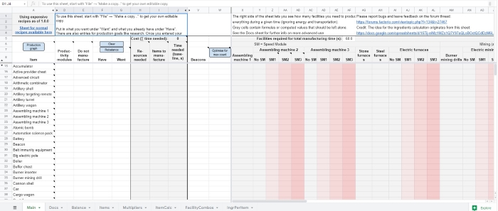 Factorio Production Calculator,