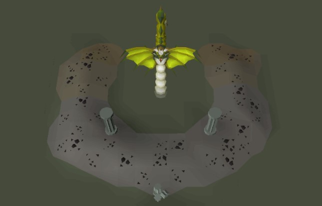 Zulrah's Shrine, with Zulrah in its starting phase.