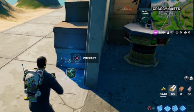 Finding vintage can of cat food in ext to the door to the lone warehouse located east