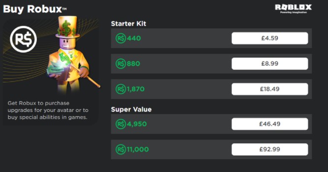 How Many Robux Would You Get for £4.59