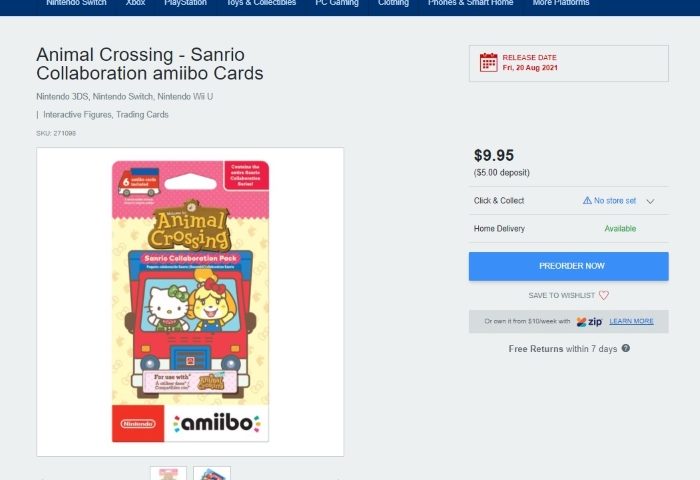 Sanrio Amiibo Cards Australia Restock EB Games