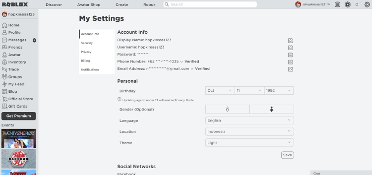 Click the ‘My Settings’ and select ‘Account Info’.