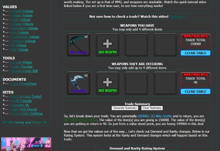 Trading Nik’s Scythe to Icewing