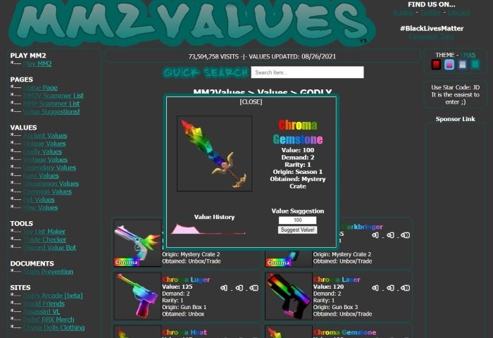 What is Chroma Gemstone Worth in MM2