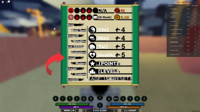 click on the Travel located on the left side of the menu