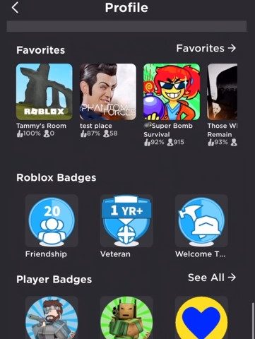 find the Favorite sections