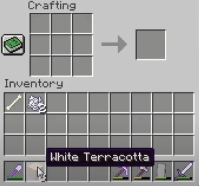 created terracotta, you can move it into inventory.
