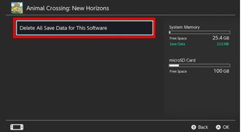 6. Select Delete All Save Data for this Software