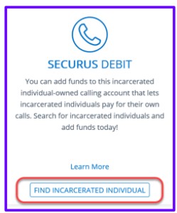 Find Incarcerated Individual Under Securus Debit