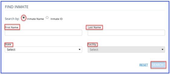 Search By Incarcerated Individuals Name or ID