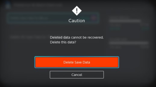  click on the Delete Save Data.