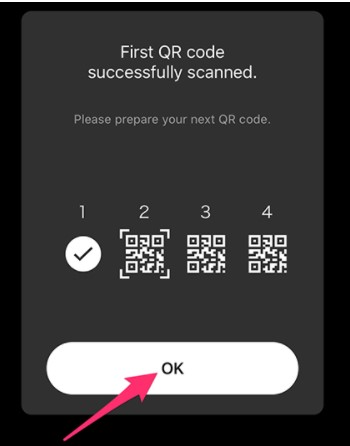 click on the ‘OK’ button to scan the rest of the codes in the series