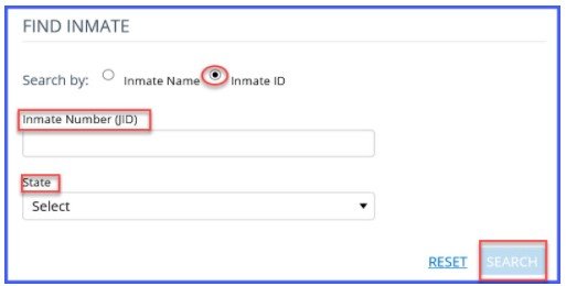 search the incarcerated individual by ID