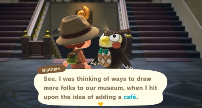 visit Blathers in the museum
