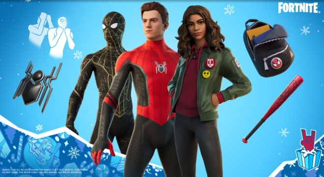 Fortnite Spiderman Skin 2021 (No Way Home) - Tom Holland and MJ Skins & Emote Coming for Winterfest