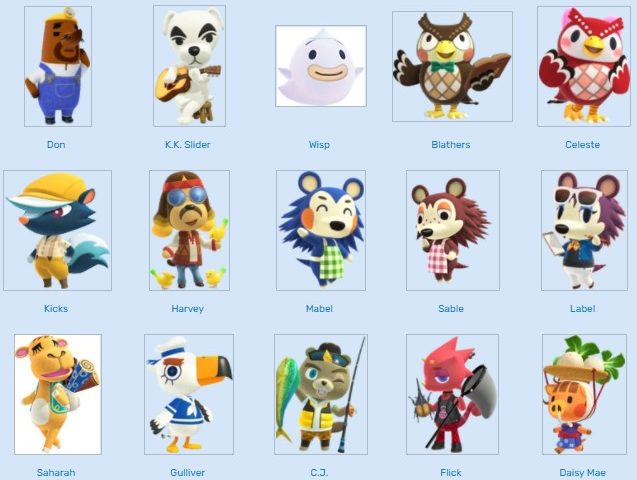 Special Character in ACNH As of version 1.0.0