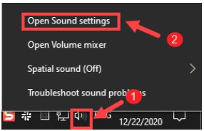 choose Open Sound settings
