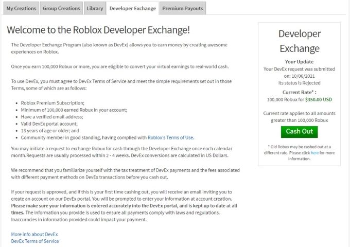 click the Cash Out button