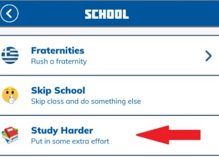 studying hard in BitLife