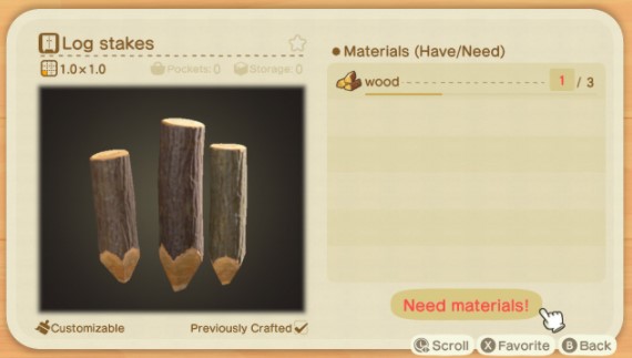 How to Make Log Stakes in Animal Crossing..