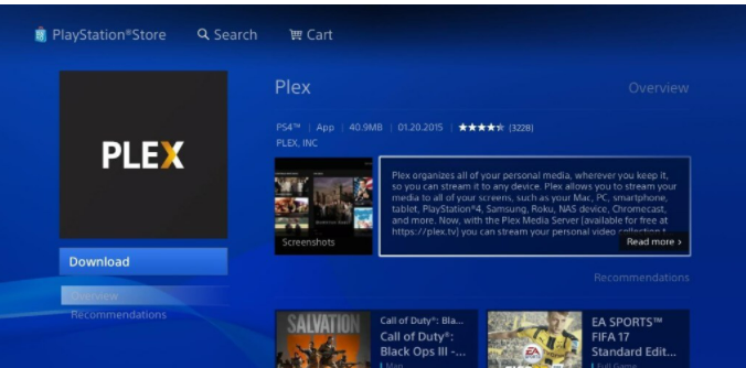Tap the Download button next to the Plex app.