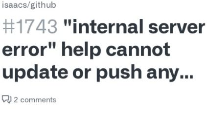 GitHub Internal Server Error Push
