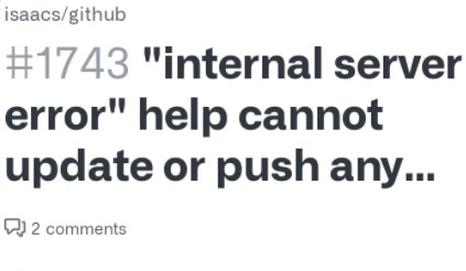 GitHub Internal Server Error Push