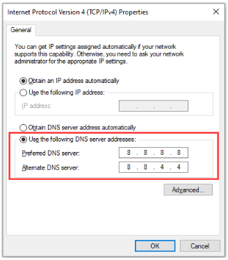 Change DNS Server Address