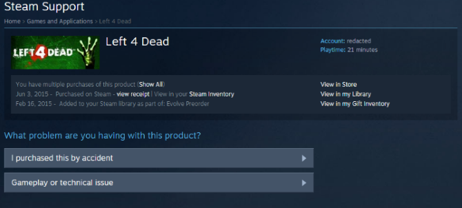 Select the problem you are having with the product.
