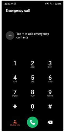 tapping the Emergency Call button