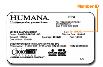 Where is the Policy Number on Humana Insurance Card