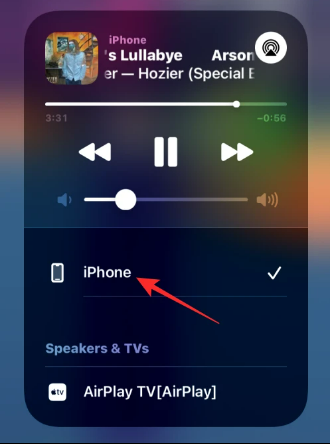 Choose iPhone from this overflow menu to turn off AirPlay