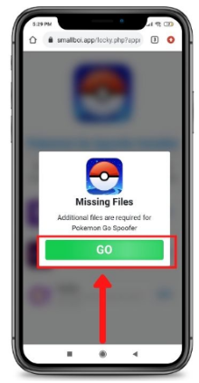 Now you will be redirected to another page saying “additional files are required for Pokemon Go” with a ‘Go’ button.