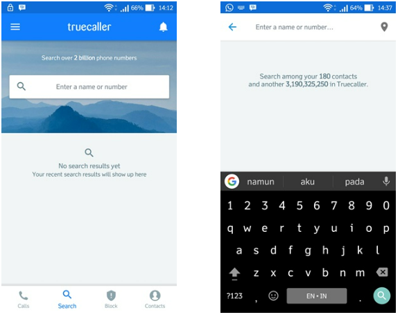Search number in truecaller